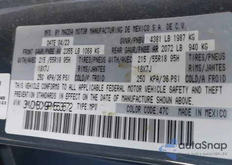 2023 Mazda Cx-30 2.5 S Carbon Edition из США, поврежденный, VIN 3MVDMBCM9PM553672